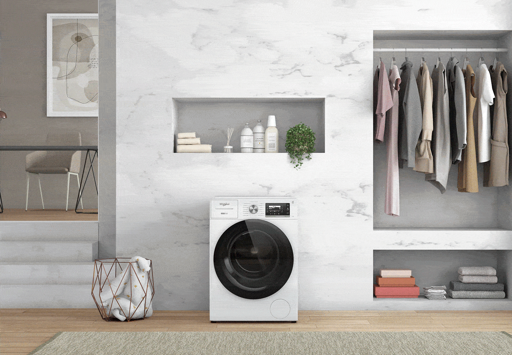 La lavatrice più silenziosa in un ambiente