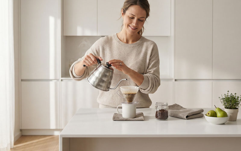 Una cucina che alza silenziosamente gli standard