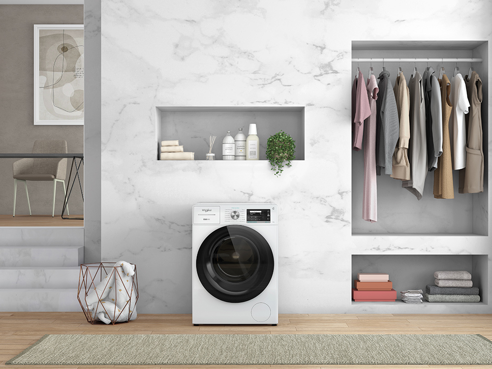 Mașină de spălat rufe Whirlpool cu economii de apă, timp și energie