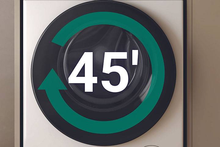 Kurz 45' - Optimale Waschergebnisse in weniger als 1 Stunde