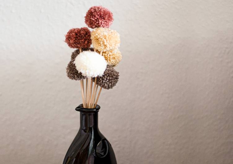 Pompom Blumen selber machen