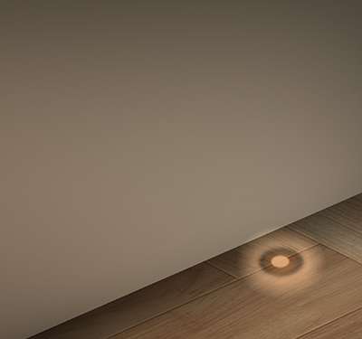 Kontrolleuchte am Boden