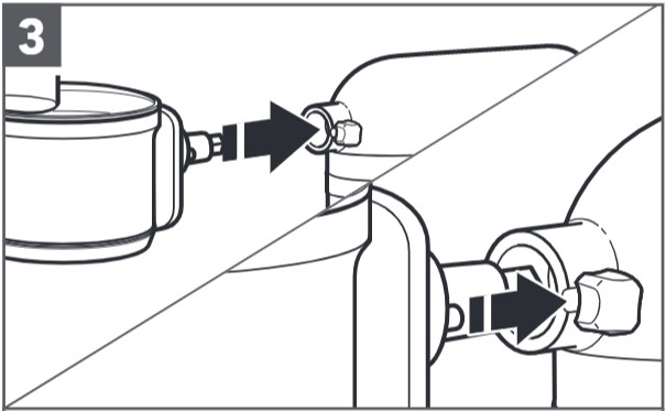 how do you attach the food processor to the mixer step 3