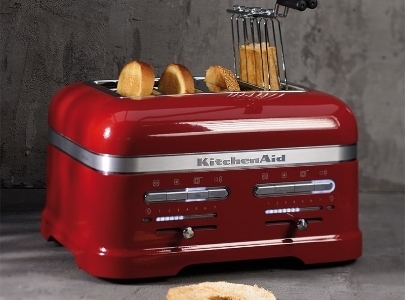 Red toaster 4 slice - Artisan with sandwich rack