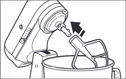 So befestigen Sie das Zubehör bei der Montage der Küchenmaschine mit kippbarem Motorkopf – 4