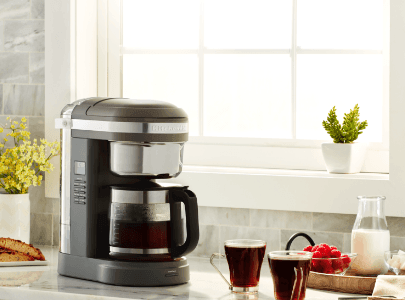 Grey drip coffee maker