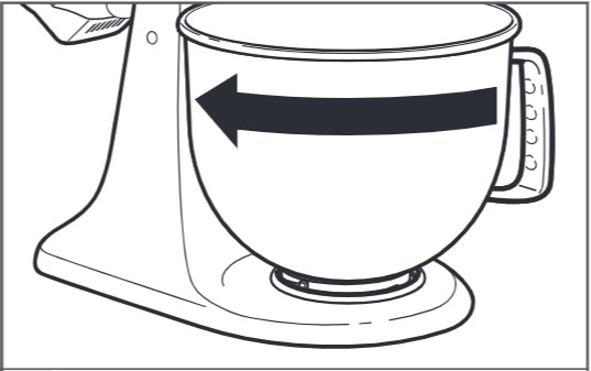 So sichern Sie die Schüssel bei der Montage der Küchenmaschine mit kippbarem Motorkopf – Schritt 4