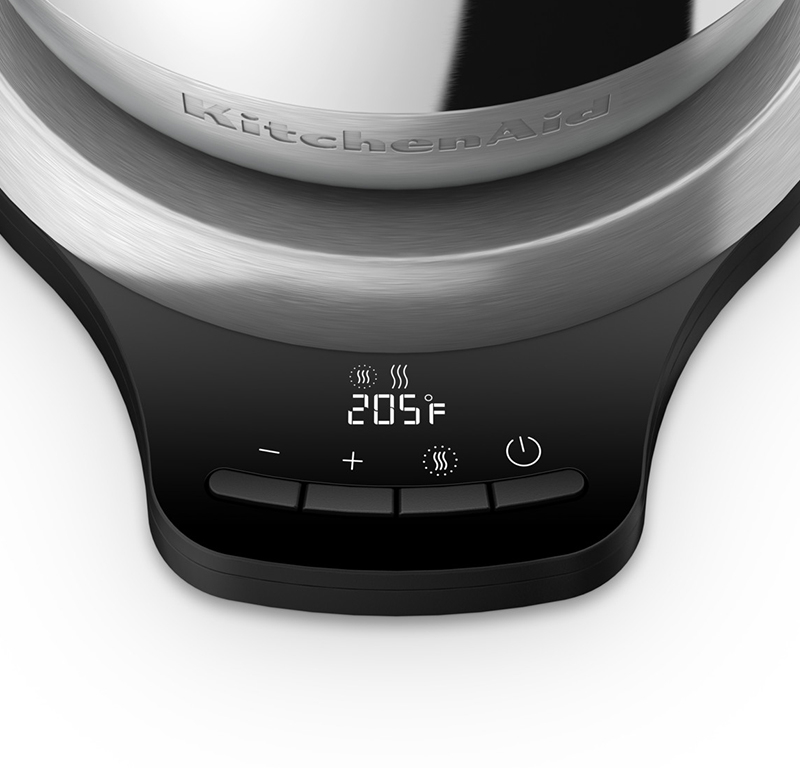 Variable temperature kettle, zoom on buttons