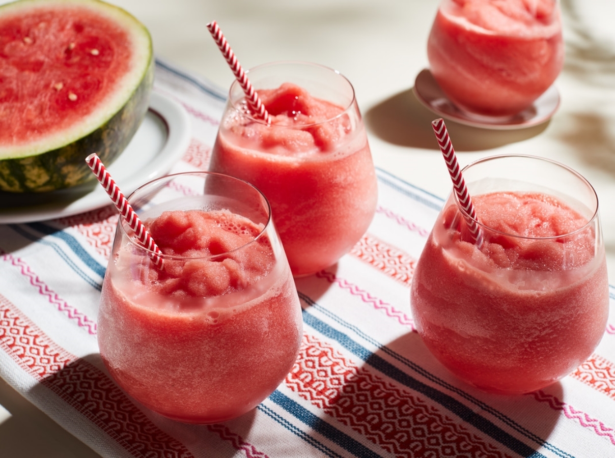 Watermelon smoothie with crushed ice