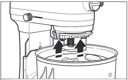 cómo acoplar la unidad de transmisión a la batidora amasadora con bol elevable paso 4