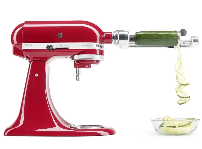 Red mixer with spiralizer