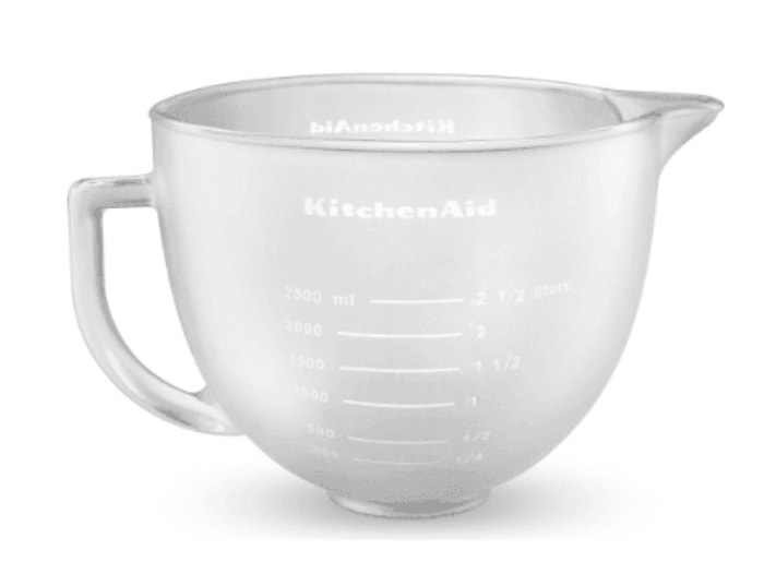 Frosted glass mixing bowl