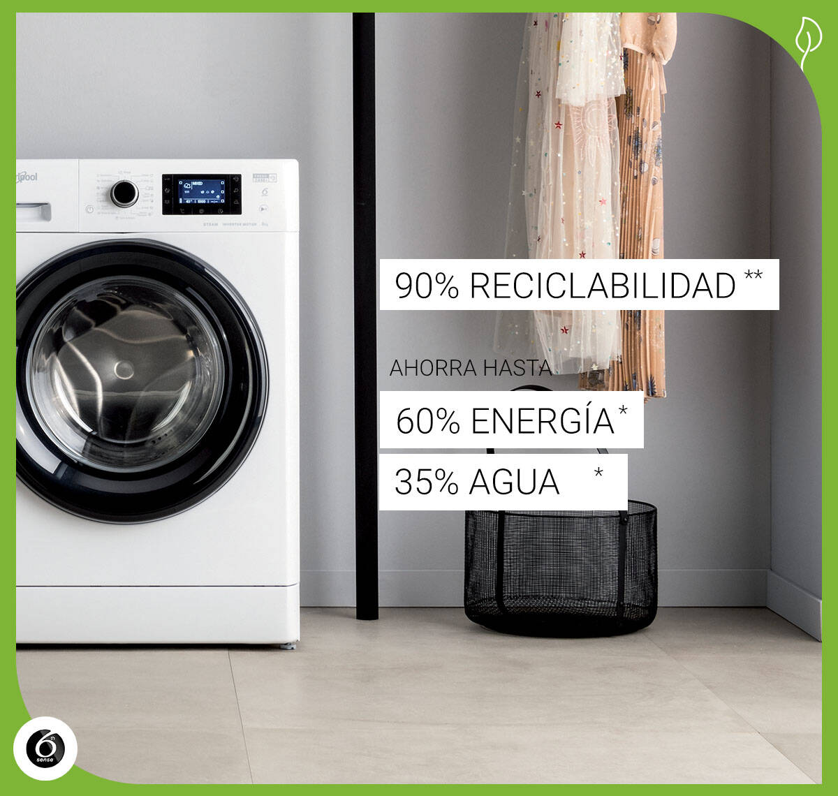 Las lavadoras FreshCare+ ahorran energía y agua en cada ciclo