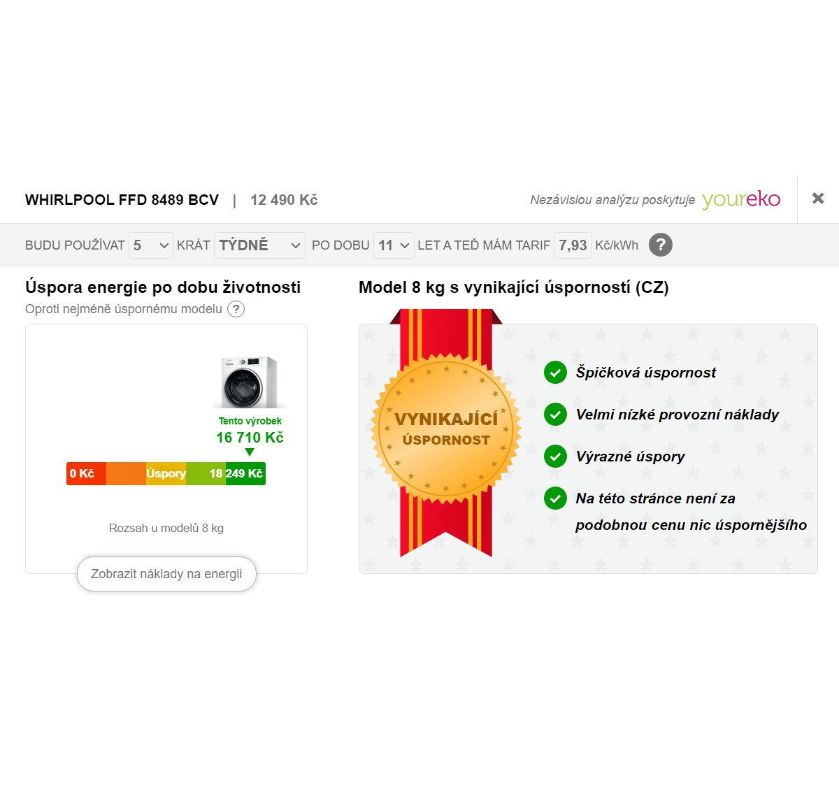 Výpočet úspory energie nástrojem Youreko