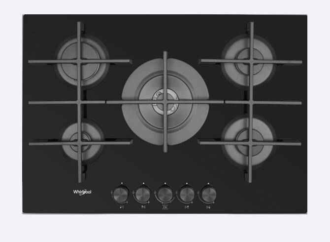 Płyta gazowa na czarnym szkle