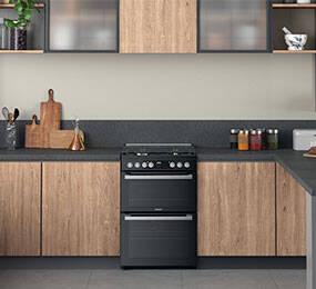 Hotpoint HDM67G9C2CSB/UK Dual Fuel Double Cooker - Black
