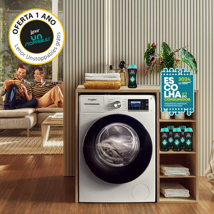 Oferecemos-lhe 1 ano grátis* de Lenor com a compra de uma máquina de gama MLR Whirlpool.