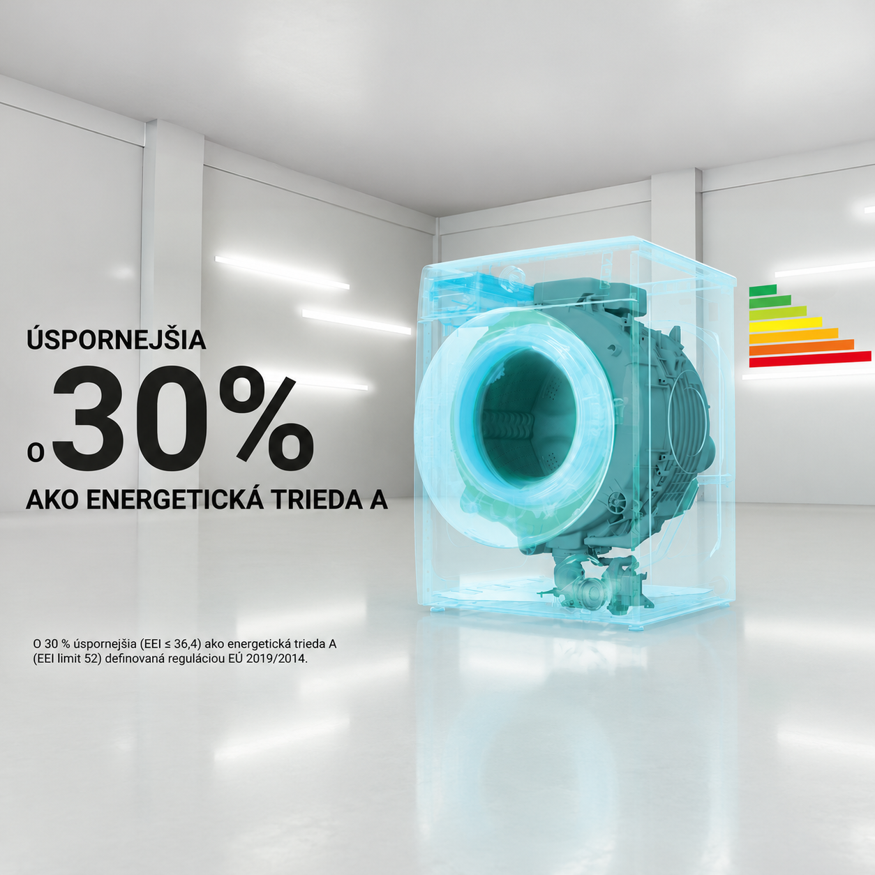 Práčky Whirlpool Supreme Silence s energetickou účinnosťou A-30 %