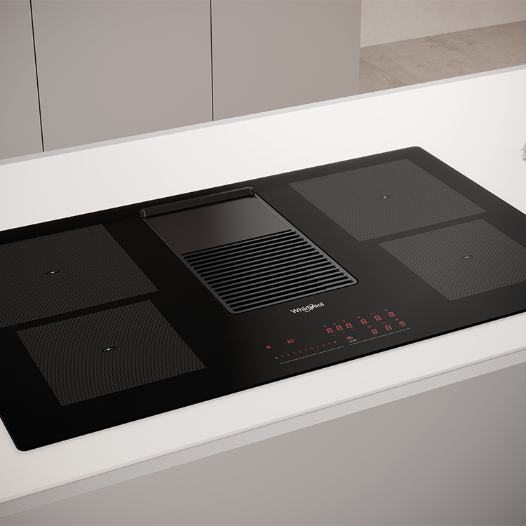 Whirlpool inductiekookplaat met geïntegreerde dampkap