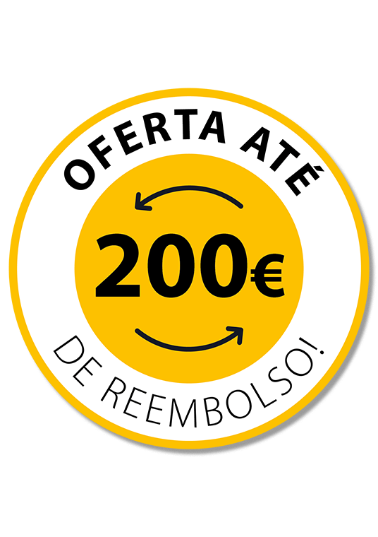 Receba até 200€ de reembolso.