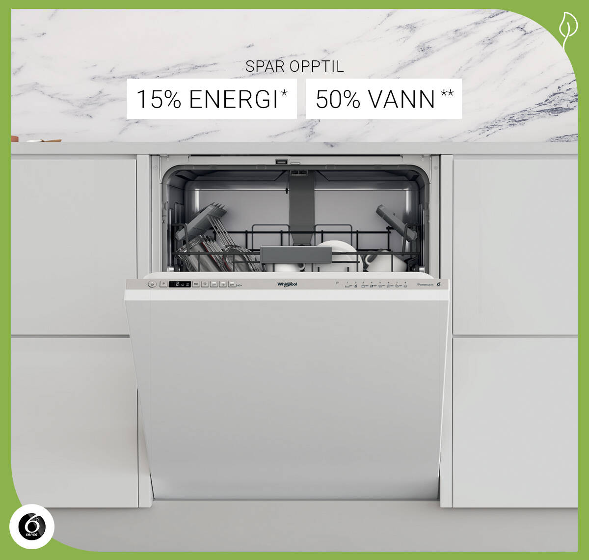Whirlpool SupremeClean oppvaskmaskiner sparer energi og vann i hver syklus