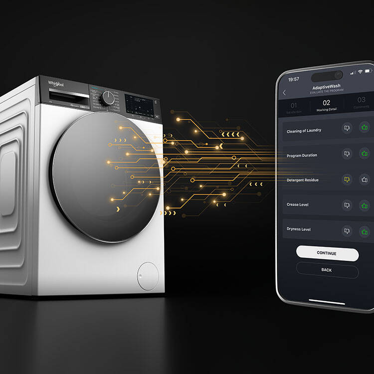 Whirlpool AdaptiveWash wasmachine en AdaptiveDry droogkast