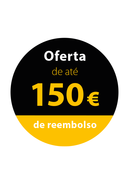 Receba até 150€ de reembolso.