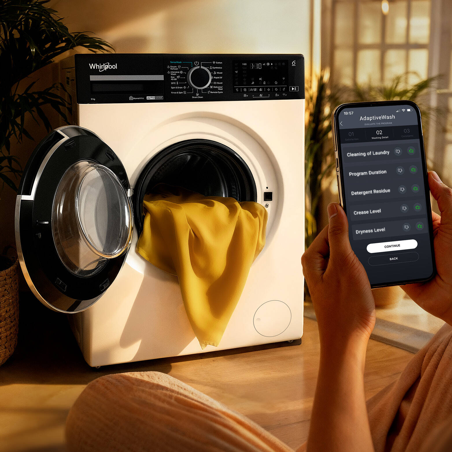 Lave-linge AdaptiveWash et sèche-linge AdaptiveDry de Whirlpool