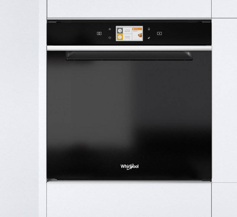 Piekarnik W Collection z czarnego szkła z kolorowym wyświetlaczem