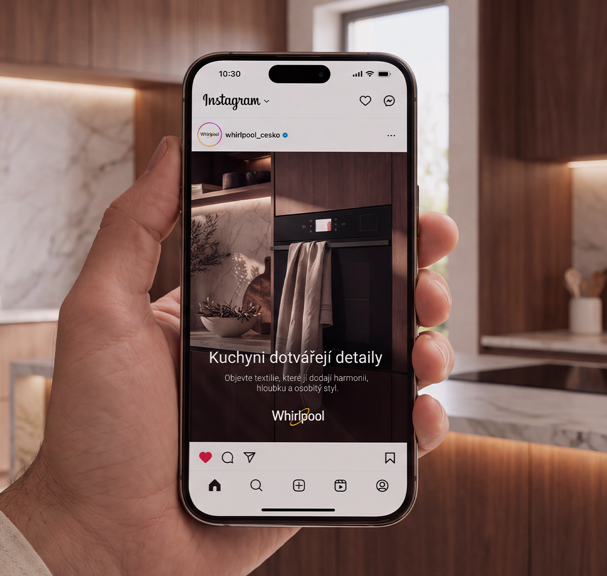 Sledujte sociální sítě Whirlpool pro další inspiraci i soutěže 