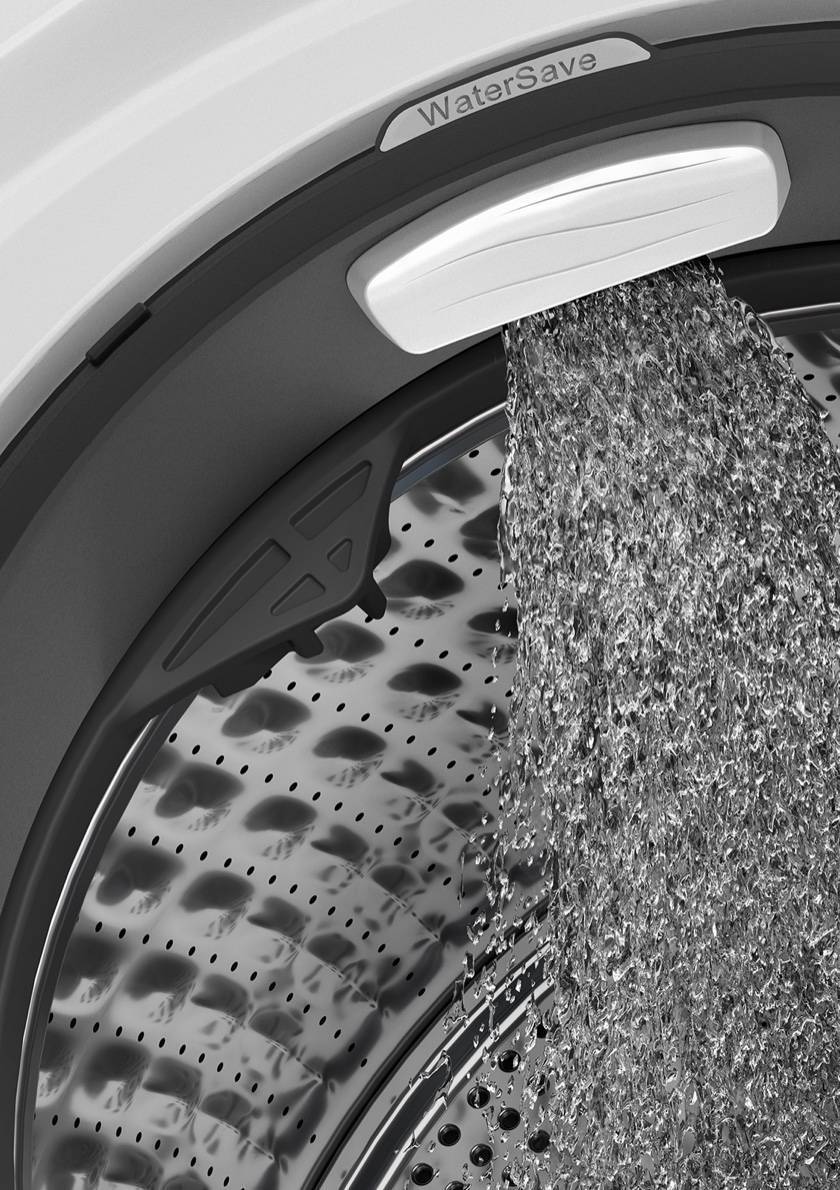 Mașinile de spălat rufe Whirlpool Supreme Silence folosesc cea mai mică cantitate de apă datorită tehnologiei avansate.