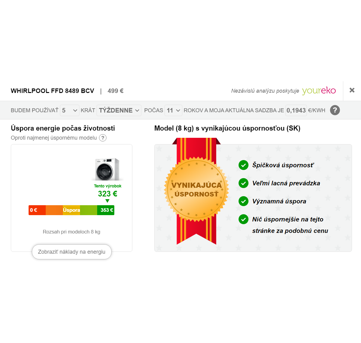 Príklad výpočtu úspory energie