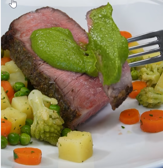 Roastbeef su crema di verdure