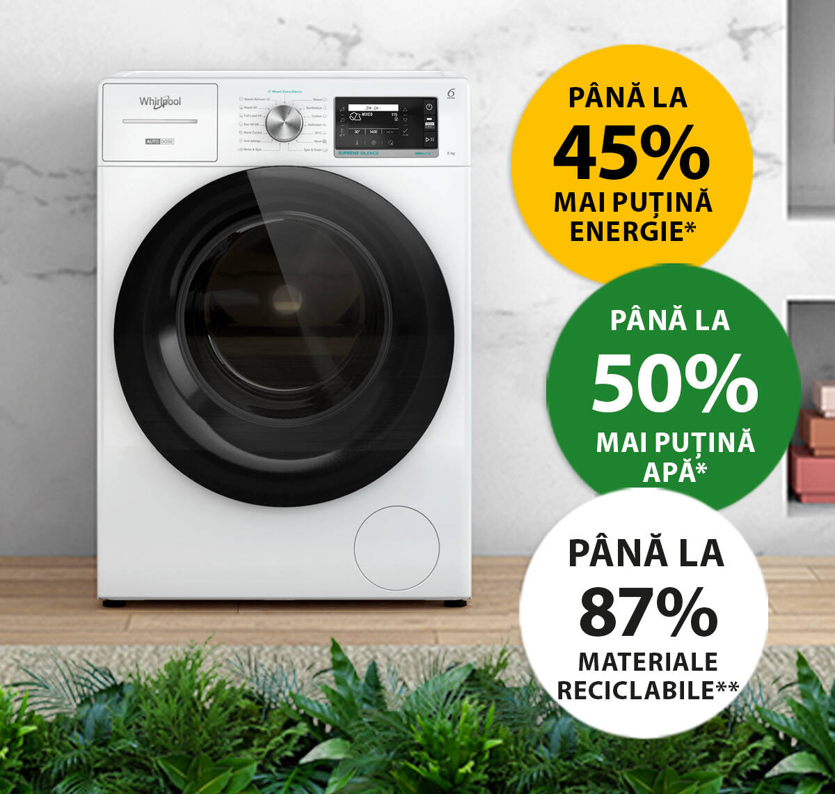 Mașini de spălat rufe Supreme Silence care economisesc energie și apă