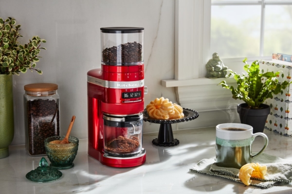 Red Artisan coffee grinder